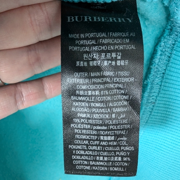 Burberry Men's Reissued Champion Sweater, Turquoise, Size XL - Picture 8 of 9